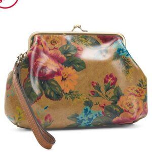Patricia Nash Leather Savena Framed Kiss Lock Wristlet Pouch In Gift Box-NWT